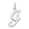 Sterling Silver Stamped Initial Letter I Charm Pendant Jewerly 20mm x 12mm